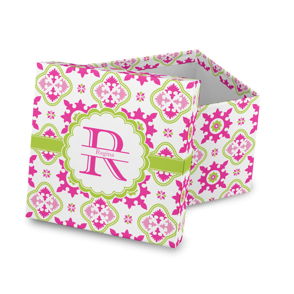 Custom Suzani Floral Gift Box with Lid - Canvas Wrapped (Personalized)