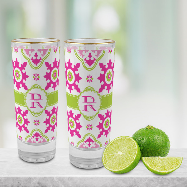 Suzani Floral Glass Shot Glass - 2 oz - LIFESTYLE