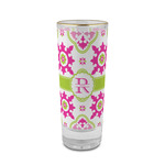 Suzani Floral 2 oz Shot Glass - Glass with Gold Rim (Personalized)