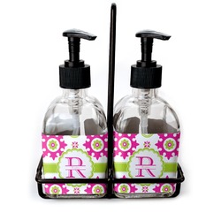 Suzani Floral Glass Soap & Lotion Bottle Set (Personalized)