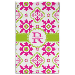 Suzani Floral Golf Towel - Poly-Cotton Blend - Large w/ Name and Initial