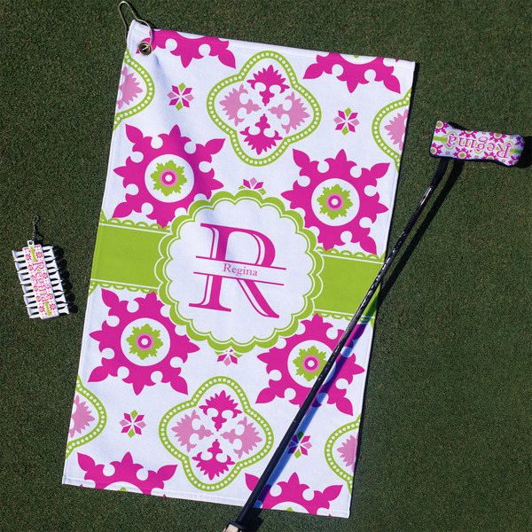 Custom Suzani Floral Golf Towel Gift Set (Personalized)