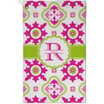 Suzani Floral Golf Towel - Poly-Cotton Blend - Small w/ Name and Initial