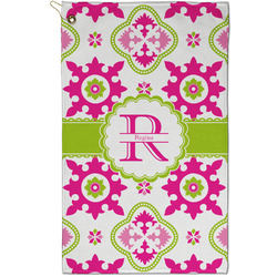 Suzani Floral Golf Towel - Poly-Cotton Blend - Small w/ Name and Initial