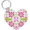 Suzani Floral Heart Keychain (Personalized)