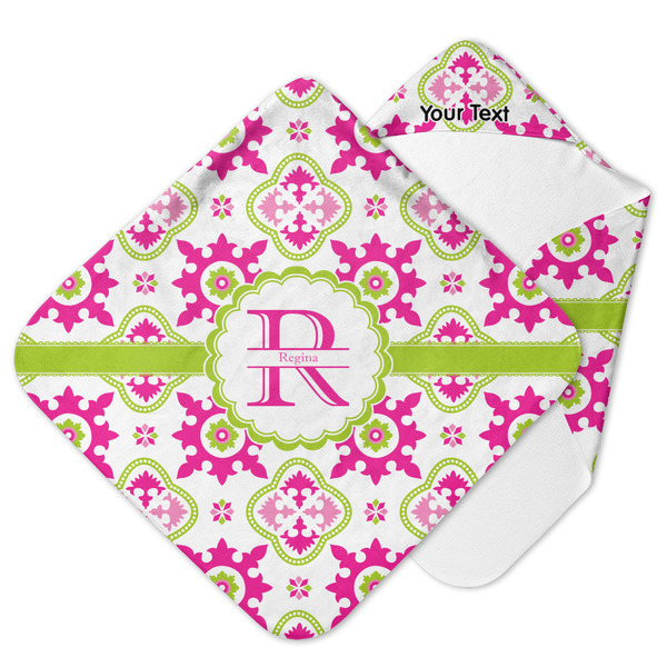 Custom Suzani Floral Hooded Baby Towel (Personalized)