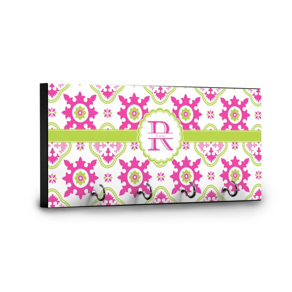 Suzani Floral Key Hanger - Front View with Hooks