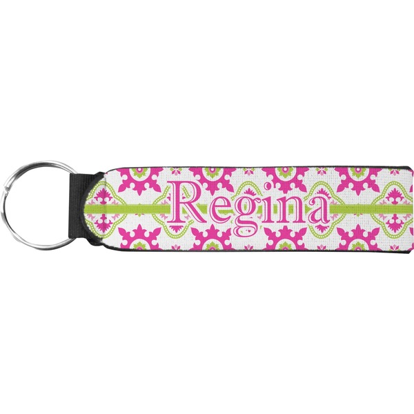 Custom Suzani Floral Neoprene Keychain Fob (Personalized)