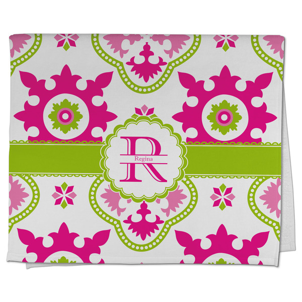 Custom Suzani Floral Kitchen Towel - Poly Cotton w/ Name and Initial