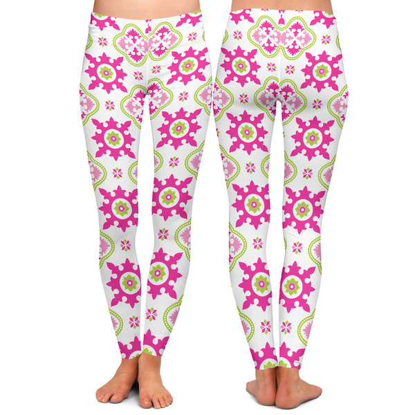 Suzani Floral Ladies Leggings - Front and Back