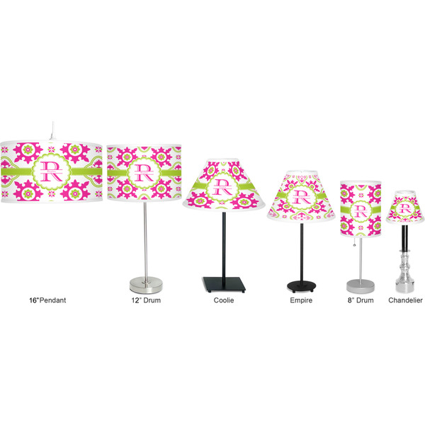 Suzani Floral Lamp Full View Size Comparison