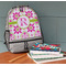 Suzani Floral Large Backpack - Gray - On Desk