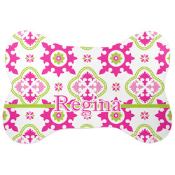 Suzani Floral Bone Shaped Dog Food Mat (Large) (Personalized)