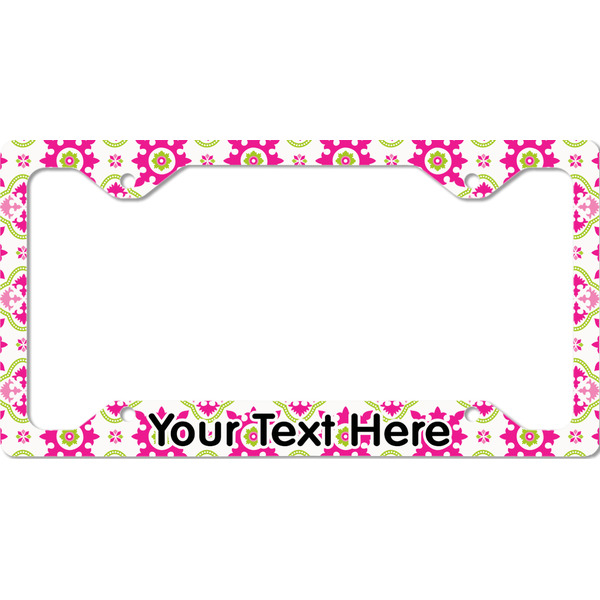 Custom Suzani Floral License Plate Frame - Style C (Personalized)