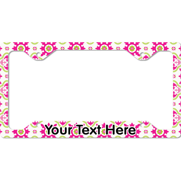 Custom Suzani Floral License Plate Frame - Style C (Personalized)