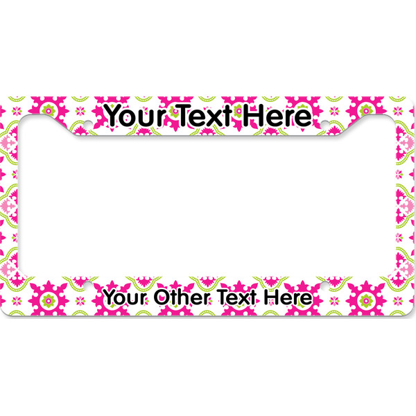 Custom Suzani Floral License Plate Frame - Style B (Personalized)