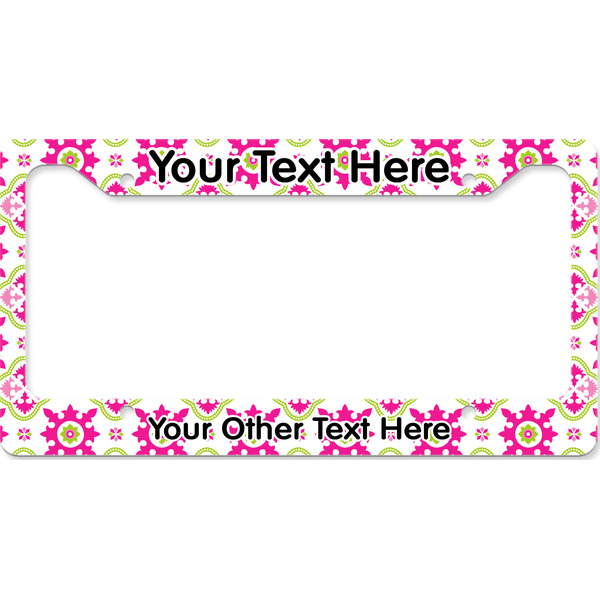 Suzani Floral License Plate Frame Wide
