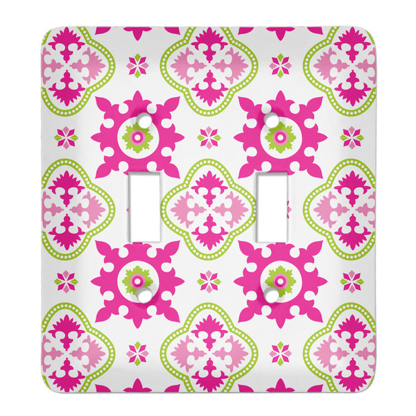 Custom Suzani Floral Light Switch Cover (2 Toggle Plate)