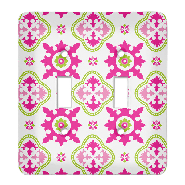 Custom Suzani Floral Light Switch Cover (2 Toggle Plate)
