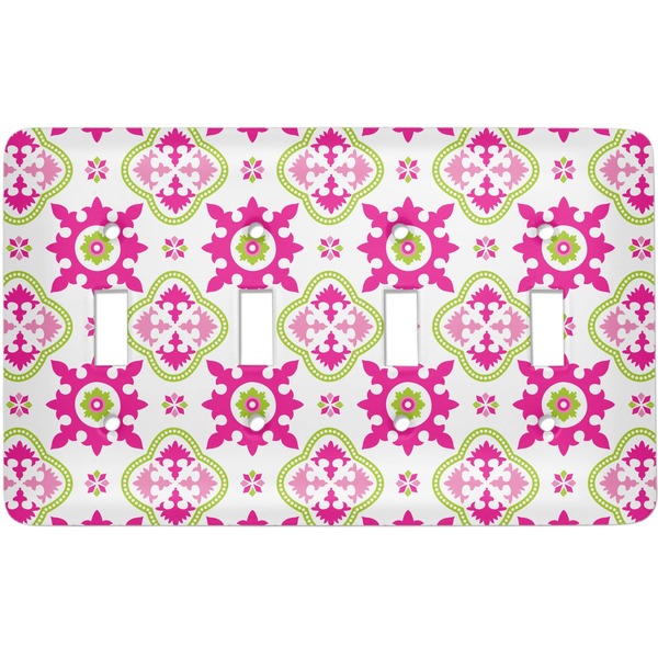 Custom Suzani Floral Light Switch Cover (4 Toggle Plate)