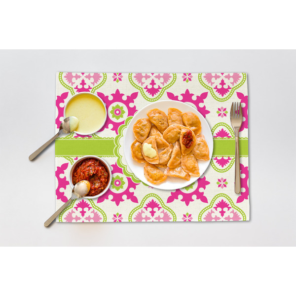 Suzani Floral Linen Placemat - Lifestyle (single)