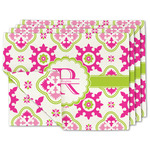 Suzani Floral Linen Placemat w/ Name and Initial