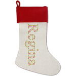 Suzani Floral Red Linen Stocking (Personalized)