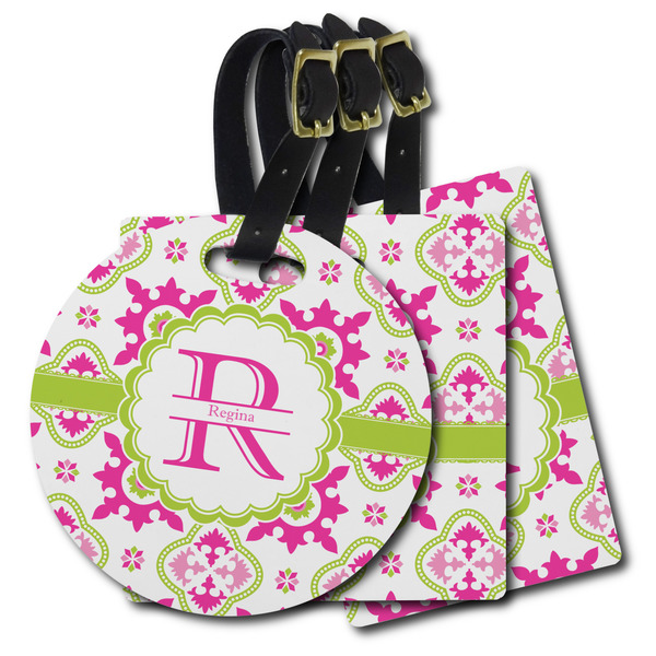 Custom Suzani Floral Plastic Luggage Tag (Personalized)
