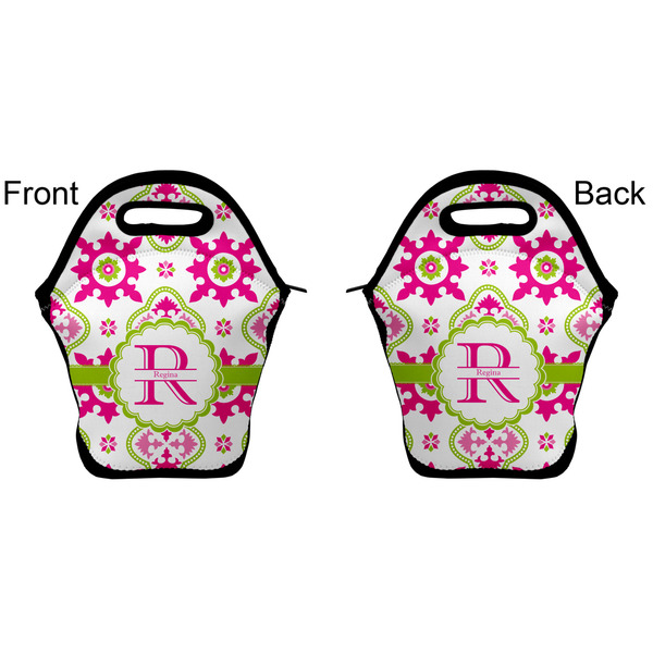 Suzani Floral Lunch Bag - Front and Back