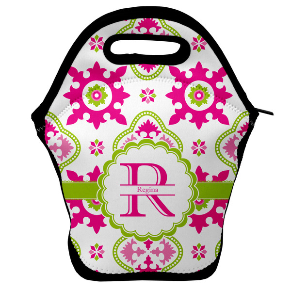 Custom Suzani Floral Lunch Bag w/ Name and Initial