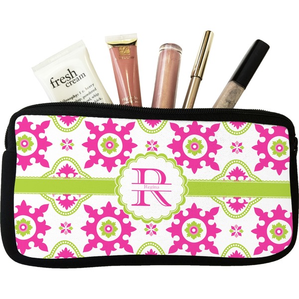 Custom Suzani Floral Makeup / Cosmetic Bag (Personalized)