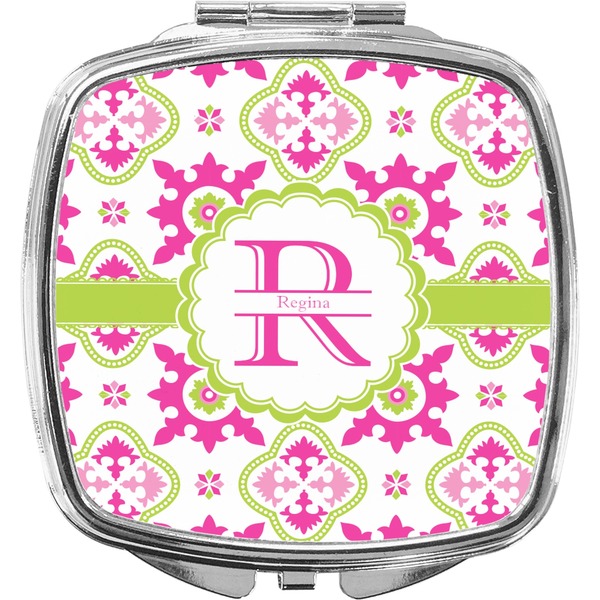 Custom Suzani Floral Compact Makeup Mirror (Personalized)