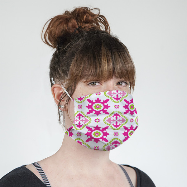 Suzani Floral Mask - Quarter View on Girl