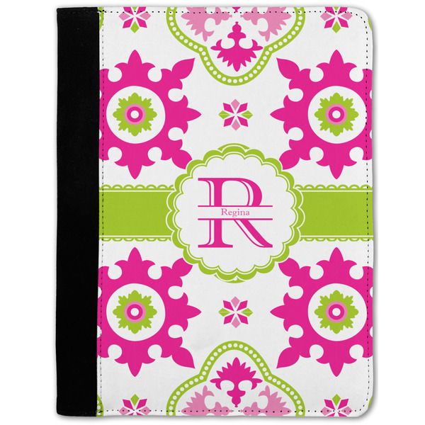 Custom Suzani Floral Notebook Padfolio - Medium w/ Name and Initial