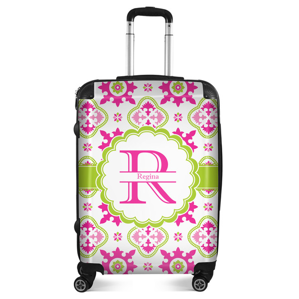 Custom Suzani Floral Suitcase - 24" Medium - Checked (Personalized)
