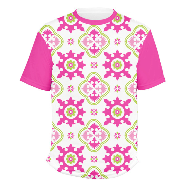 Custom Suzani Floral Men's Crew T-Shirt - 3X Large