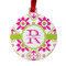 Suzani Floral Metal Ball Ornament - Front