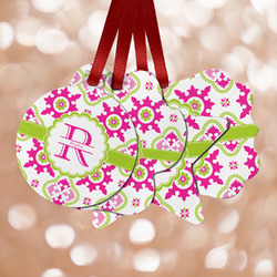 Suzani Floral Metal Ornaments - Double Sided w/ Name and Initial