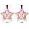 Suzani Floral Metal Star Ornament - Front and Back