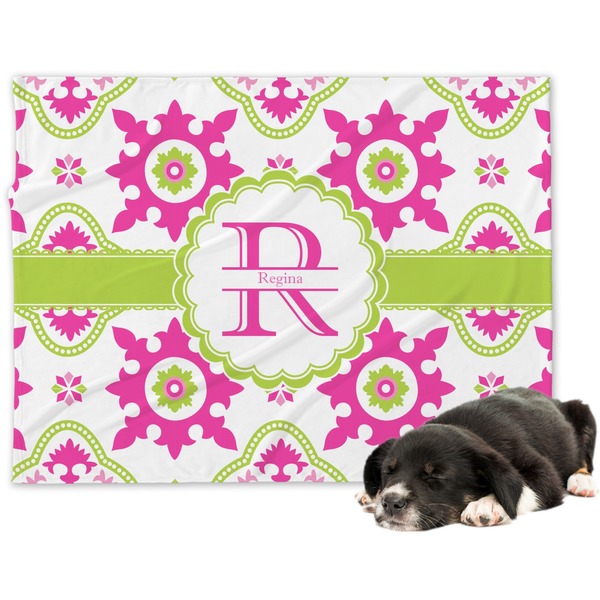 Custom Suzani Floral Dog Blanket - Regular (Personalized)