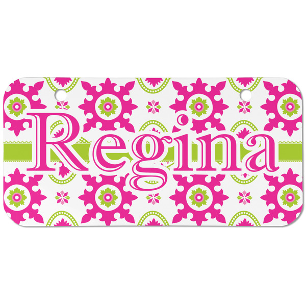 Suzani Floral Mini Bicycle License Plate - Two Holes