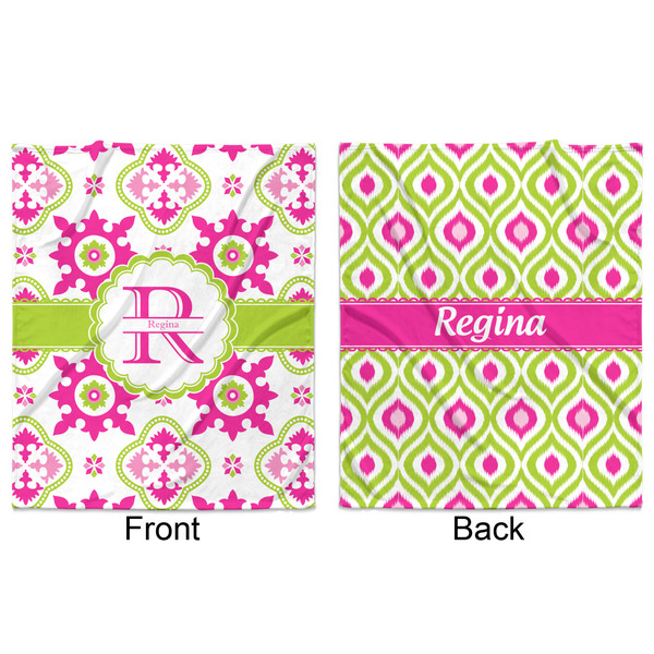 Suzani Floral Minky Blanket - 50"x60" - Double Sided - Front & Back