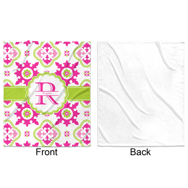 Suzani Floral Minky Blanket - 50"x60" - Single Sided - Front & Back