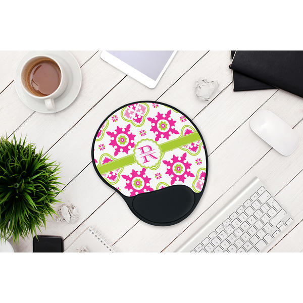Suzani Floral Mouse Pad with Wrist Rest - LIFESYTLE 1