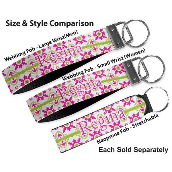 Suzani Floral Multiple Key Ring comparison sizes