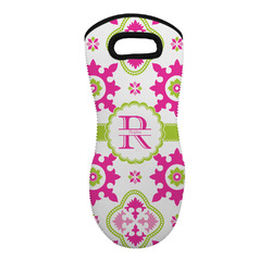 Suzani Floral Neoprene Oven Mitt - Single w/ Name and Initial