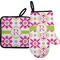 Suzani Floral Right Oven Mitt & Pot Holder Set w/ Name and Initial