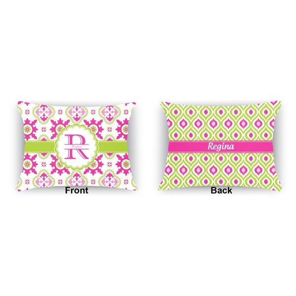 Suzani Floral  Outdoor Rectangular Throw Pillow (Front and Back)