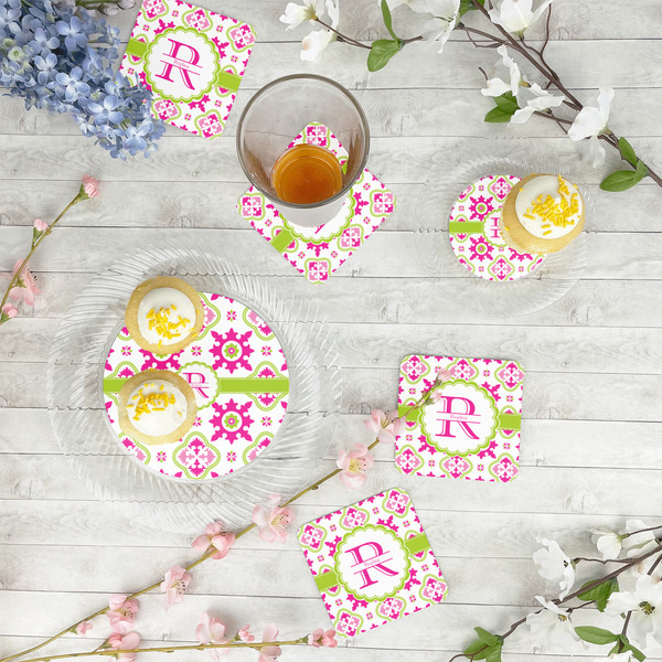 Suzani Floral Paper Coasters - In Context