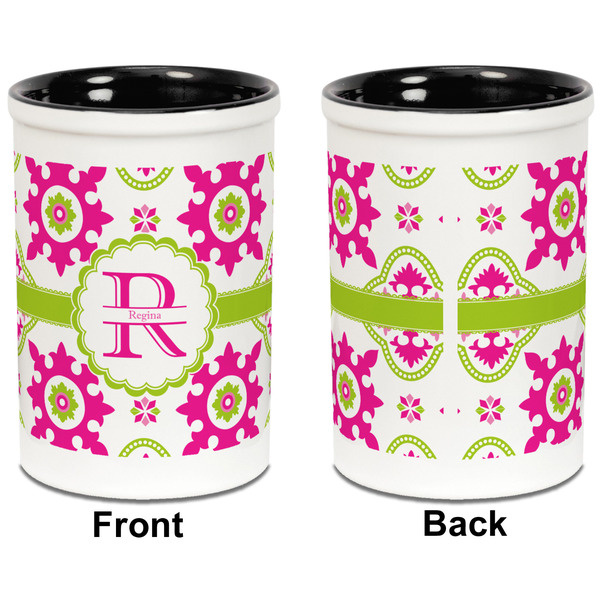 Suzani Floral Pencil Holder - Black - approval